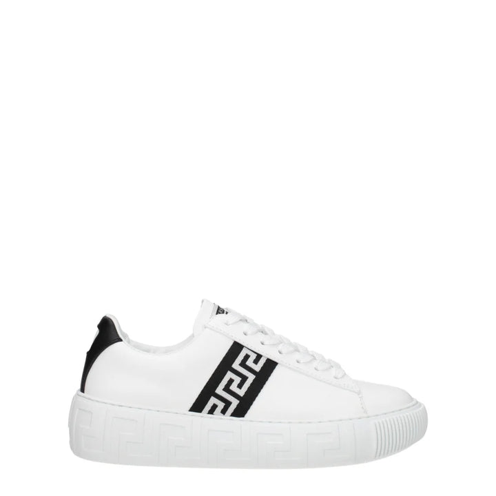 Versace White Leather Low Top Sneakers