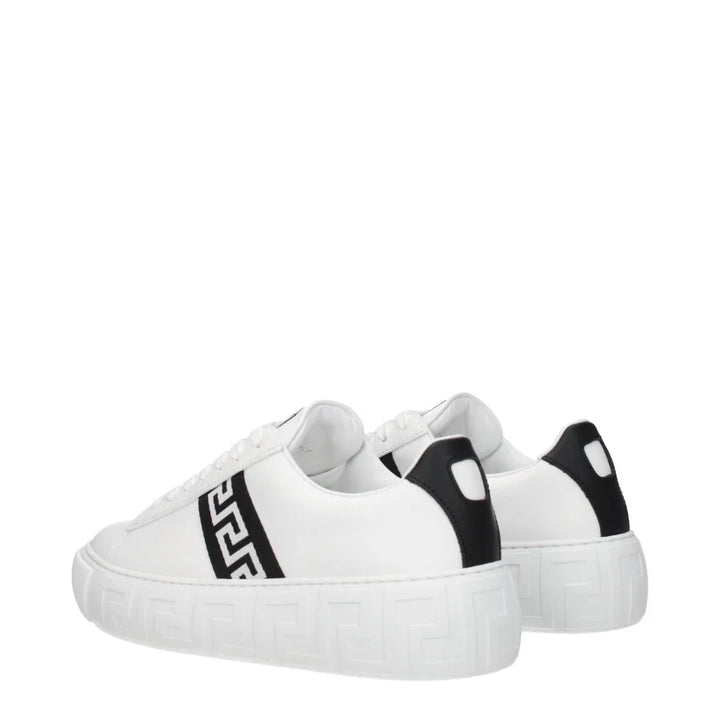 Versace White Leather Low Top Sneakers