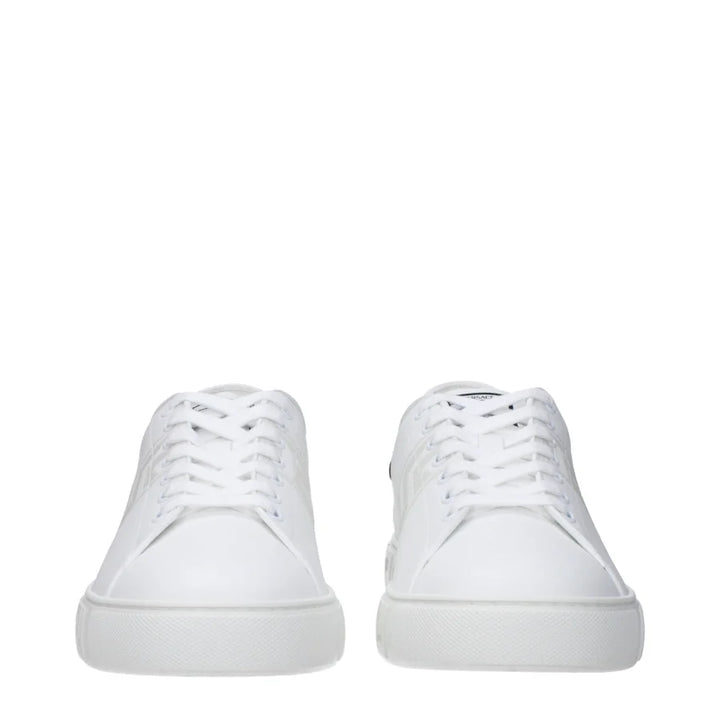 Versace White Leather Low Top Sneakers