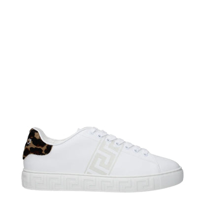 Versace White Leather Low Top Sneakers