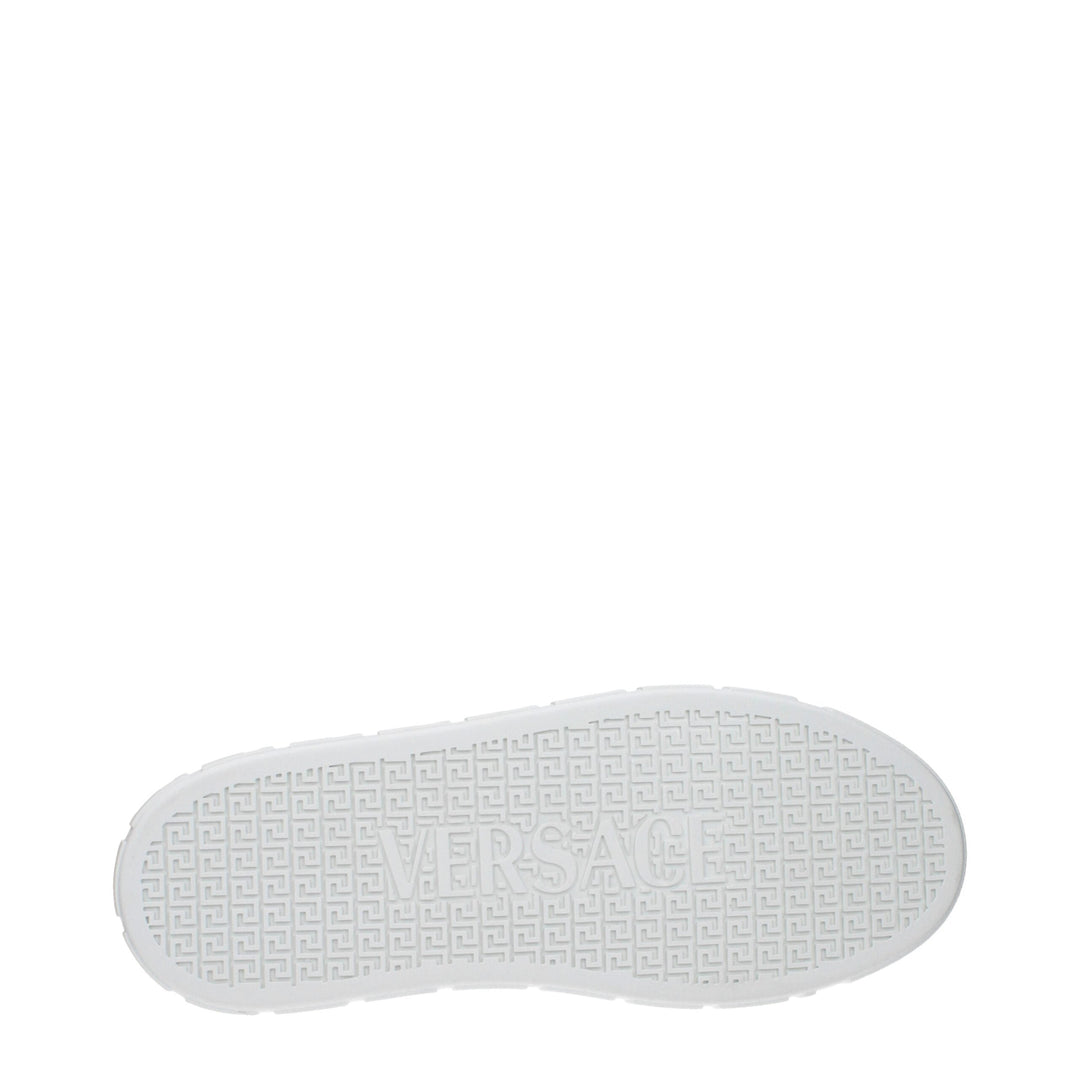 Versace White Leather Low Top Sneakers