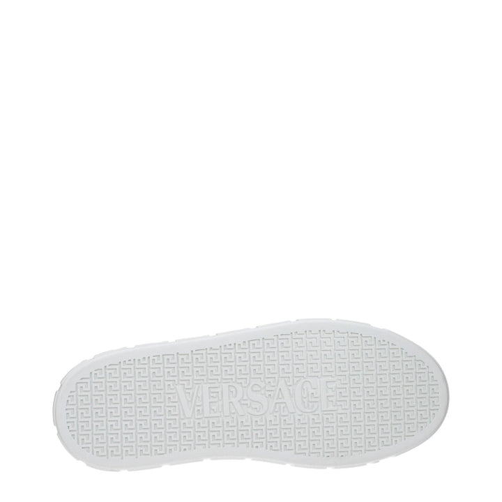 Versace White Leather Low Top Sneakers