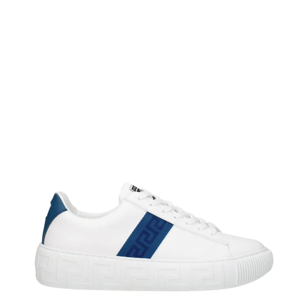 Versace White Leather Low Top Sneakers