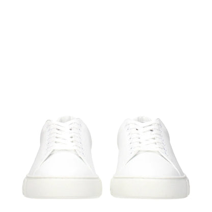 Versace White Leather Sneakers Premium Designer Clothing