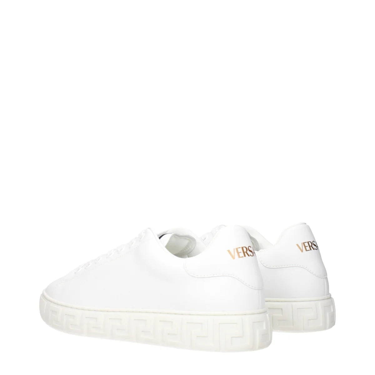 Versace White Leather Sneakers Premium Designer Clothing