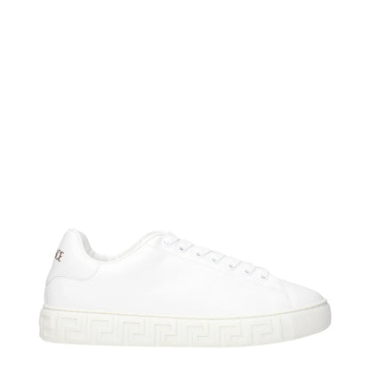 Versace White Leather Sneakers Premium Designer Clothing