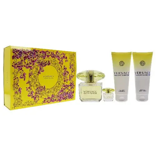 Discover the Radiance with Versace Yellow Diamond 4 Piece Gift Set Women’s Sets