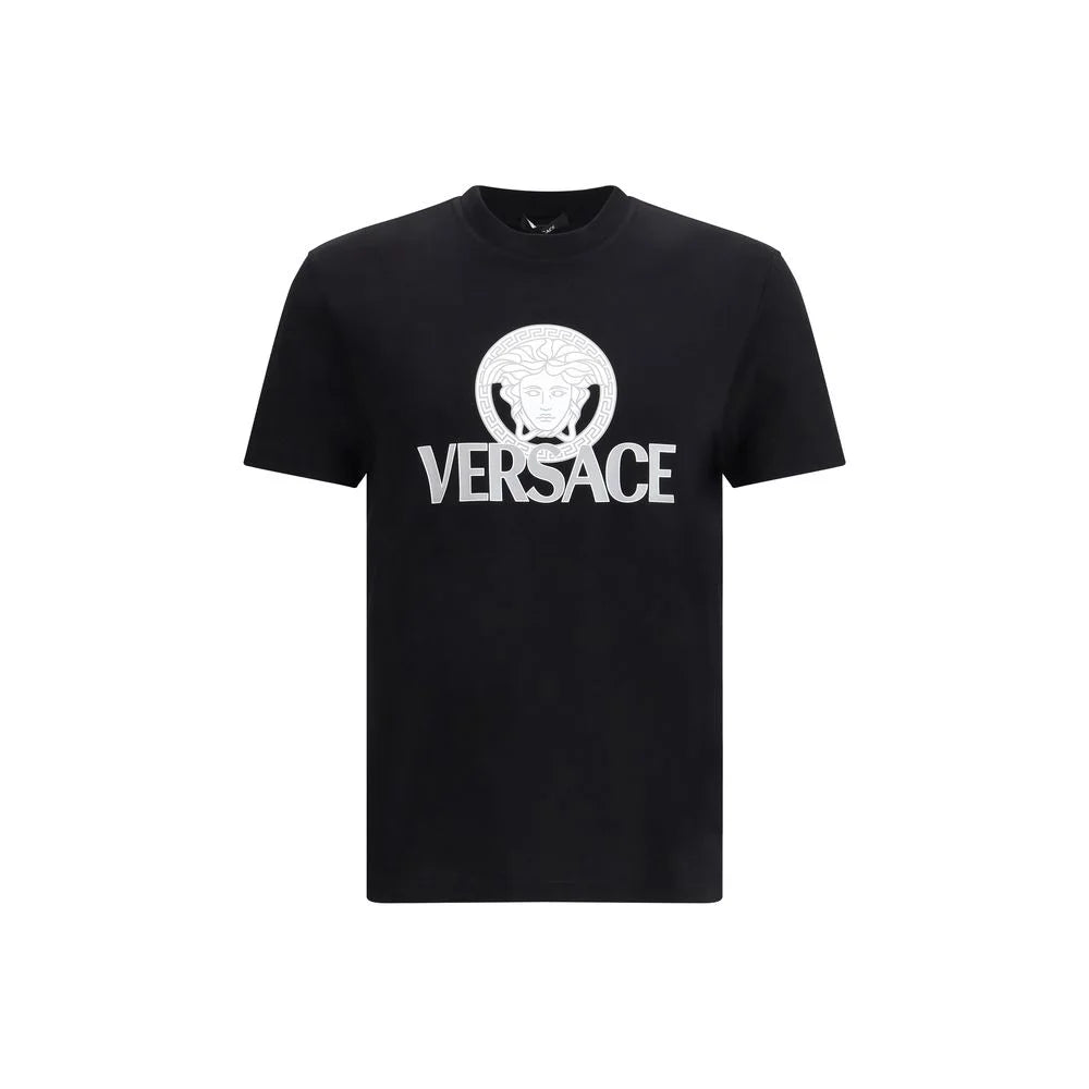 Versace’s Cotton T-Shirt Features Bold Logo and Luxe Monogram Print Versace