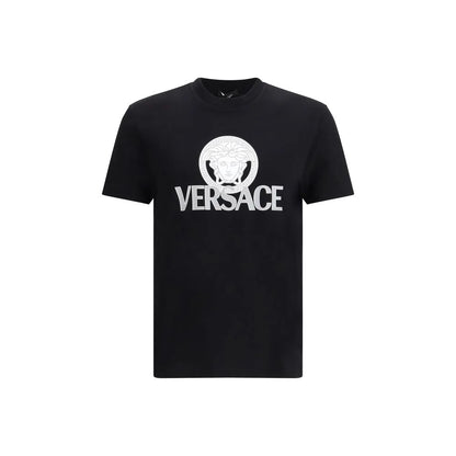 Versace’s Cotton T-Shirt Features Bold Logo and Luxe Monogram Print Versace
