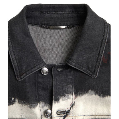Vibrant Dolce Gabbana Cotton Stretch Denim Jacket Color Splash &
