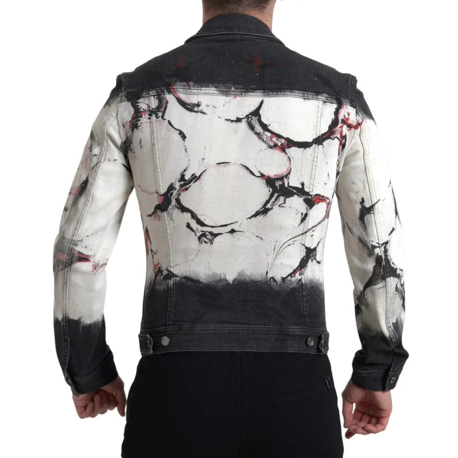 Vibrant Dolce Gabbana Cotton Stretch Denim Jacket Color Splash &