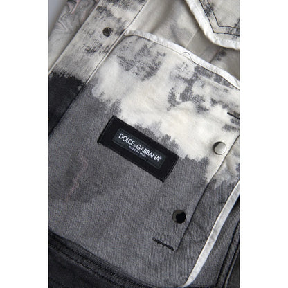 Vibrant Dolce Gabbana Cotton Stretch Denim Jacket Color Splash &