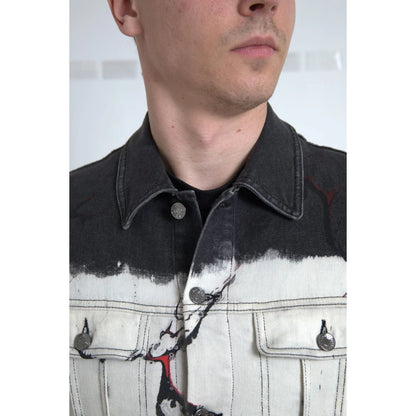 Vibrant Dolce Gabbana Cotton Stretch Denim Jacket Color Splash &