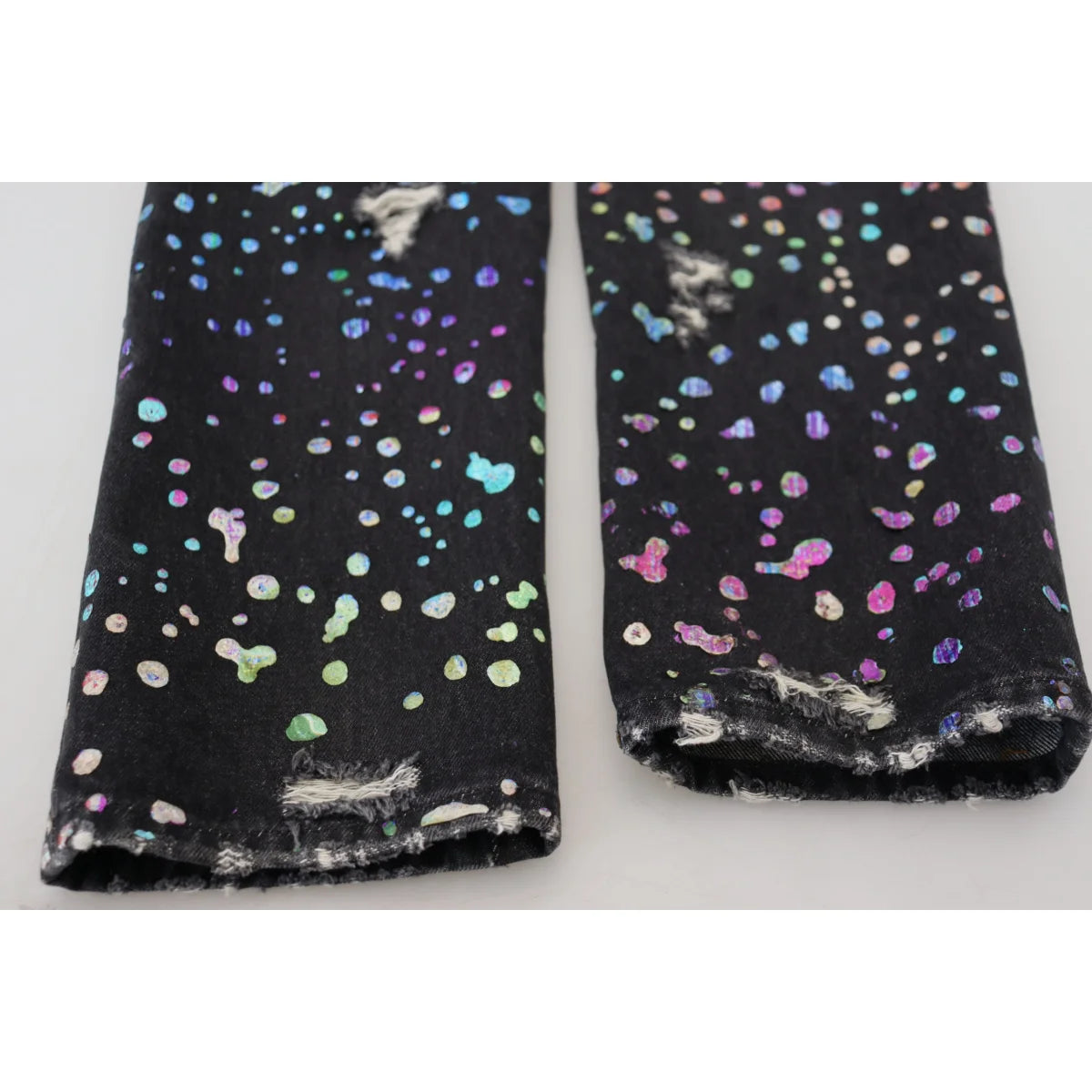 Vibrant Dolce Gabbana Denim Multicolor Print Pants Italian Style Jeans &