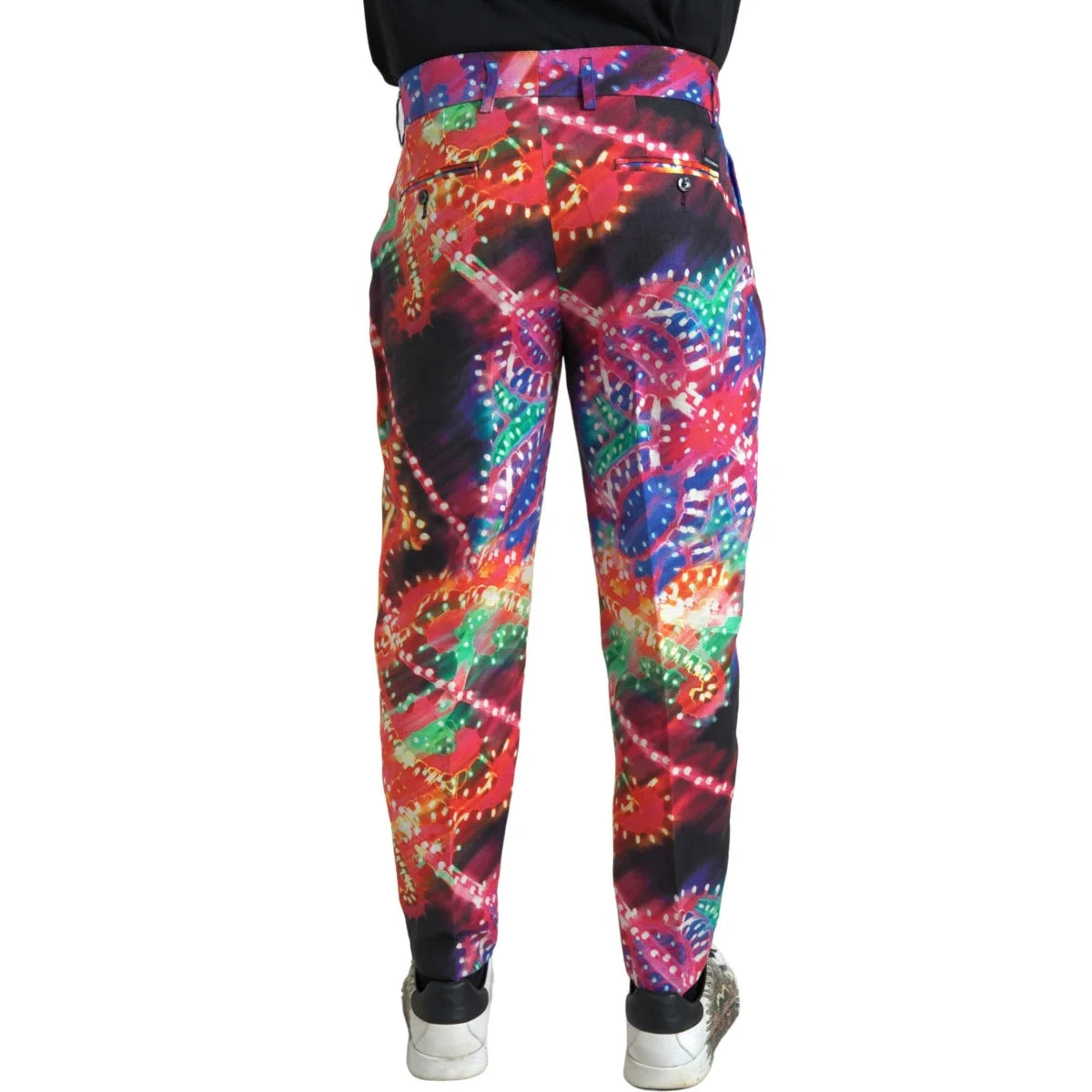 Vibrant Dolce & Gabbana Multicolor Linen Chino Pants