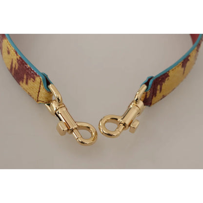Vibrant Dolce Gabbana Yellow Red Shoulder Strap Ayers Leather &