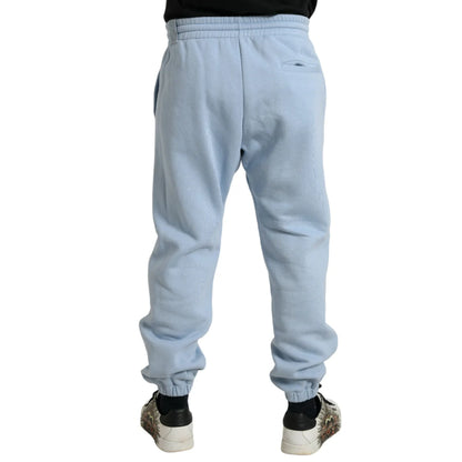 Vibrant Gabbana Light Blue Skinny Cotton Blend Jogger Pants Dolce &