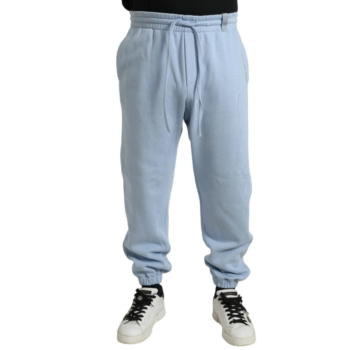 Vibrant Gabbana Light Blue Skinny Cotton Blend Jogger Pants Dolce &