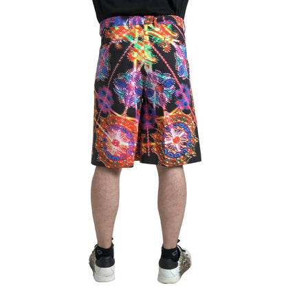 Vibrant Gabbana Multicolor Bermuda Logo Details Shorts Dolce &