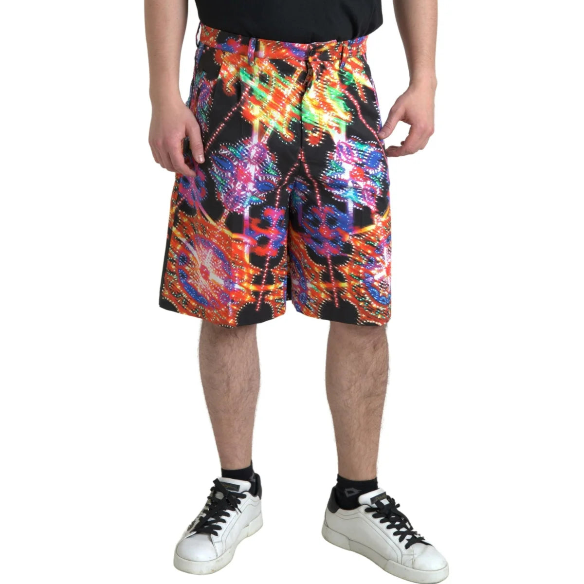 Vibrant Gabbana Multicolor Bermuda Logo Details Shorts Dolce &