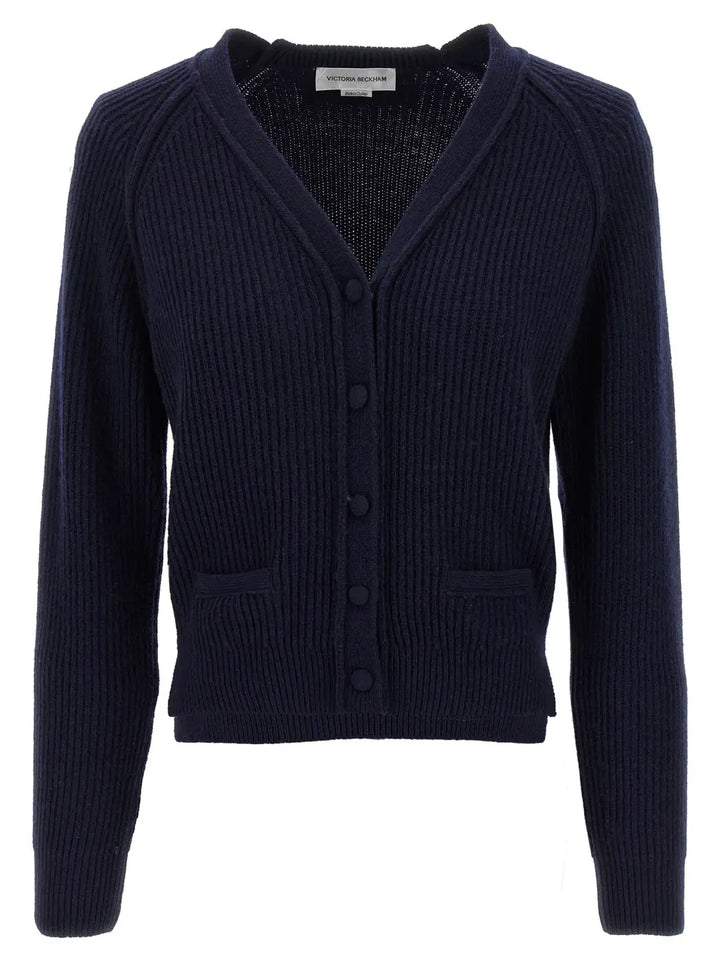 Victoria Beckham Blue Wool Cardigan