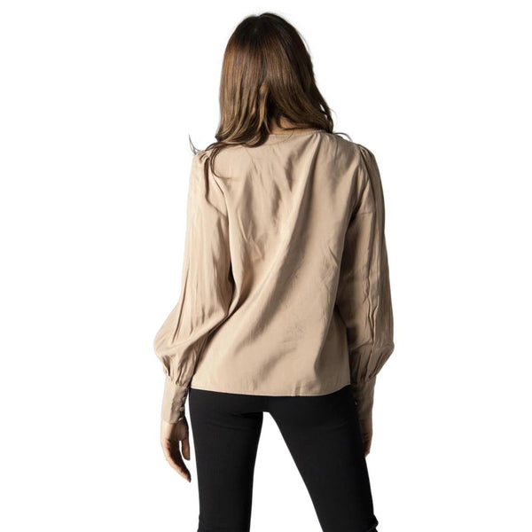 Vila Clothes Blouses - Women’s Beige Silk Blouse
