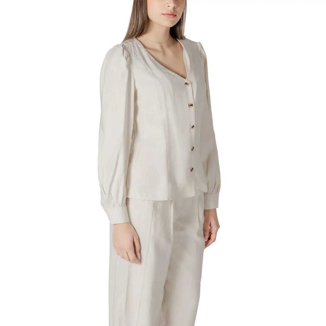 Vila Clothes Beige Viscose Blouse