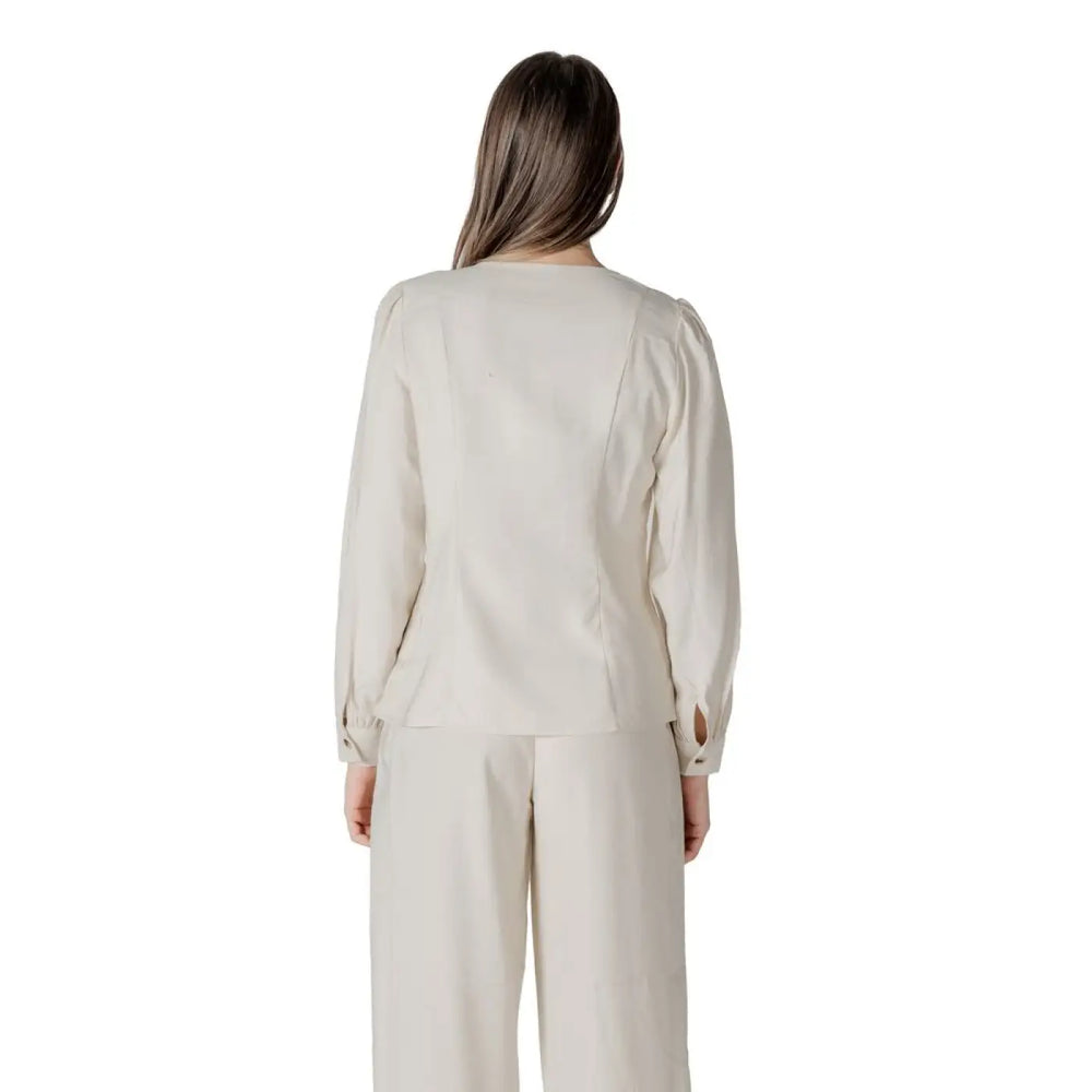 Vila Clothes Beige Viscose Blouse