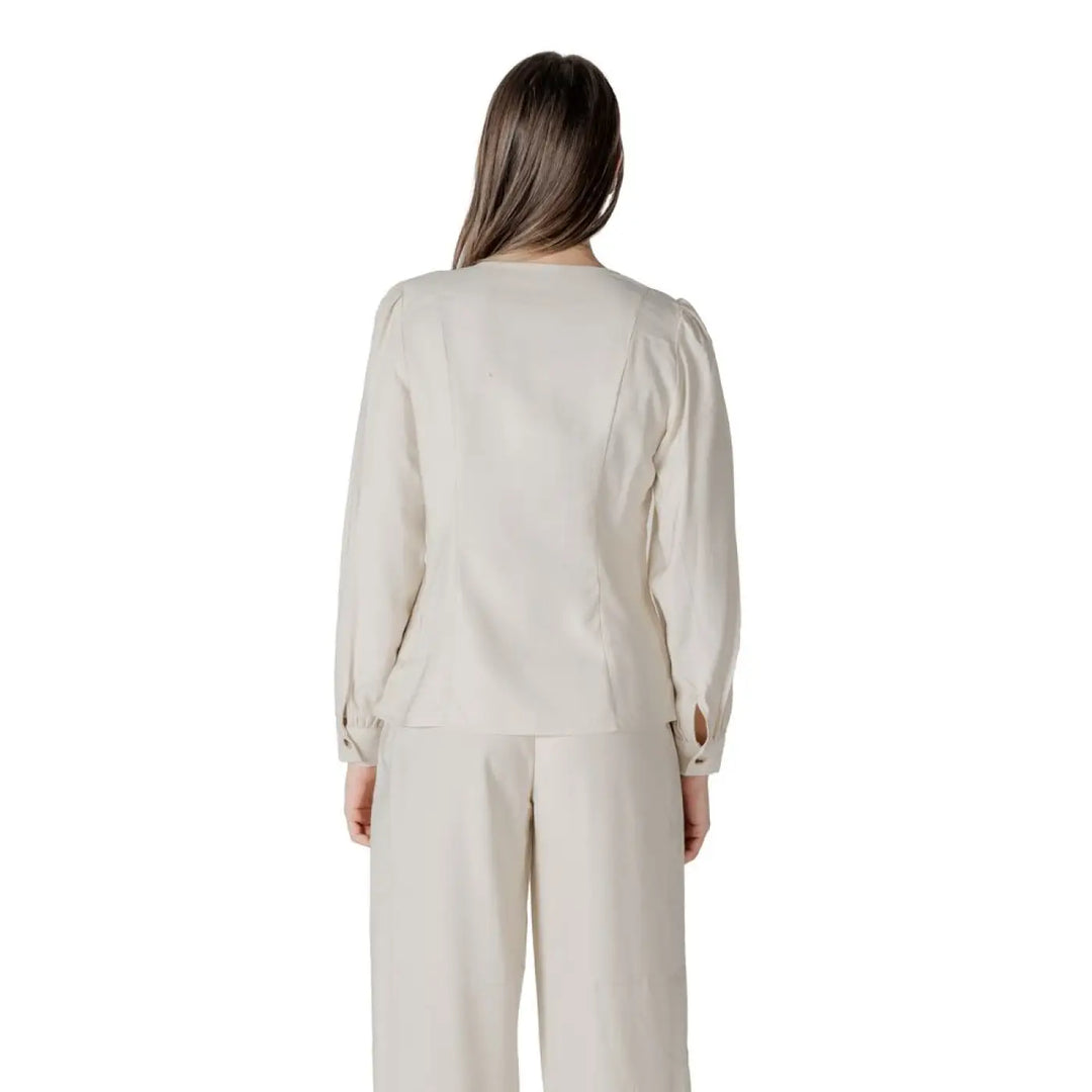Vila Clothes Beige Viscose Blouse