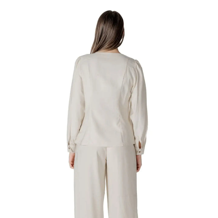 Vila Clothes Beige Viscose Blouse