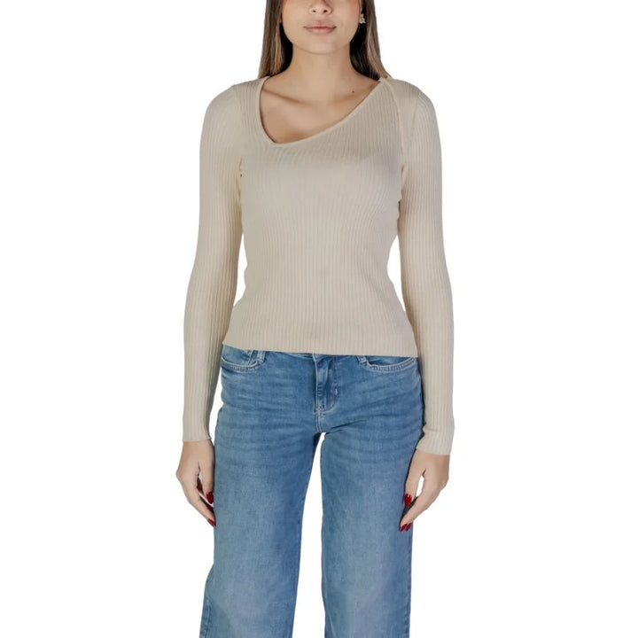 Vila Clothes Beige Viscose Sweatshirt