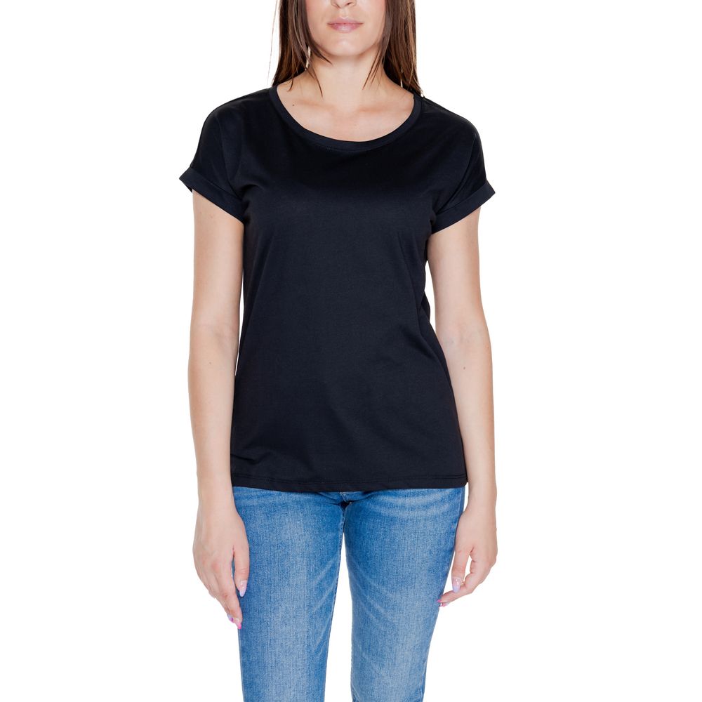 Vila Clothes - Black Cotton T-Shirt