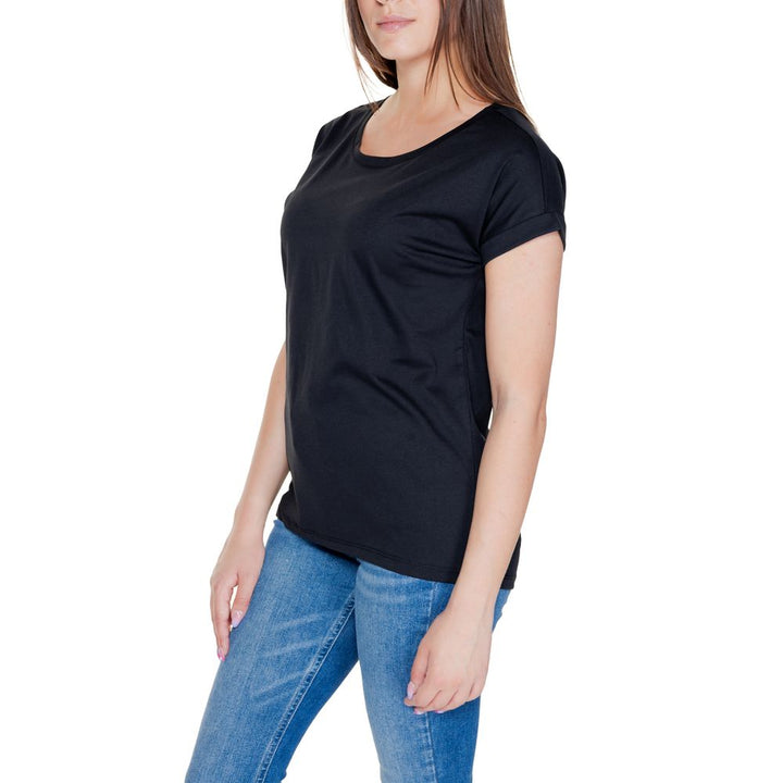Vila Clothes - Black Cotton T-Shirt