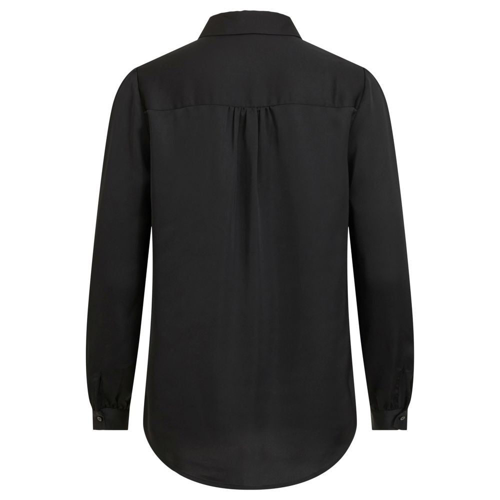 Vila Clothes Blouses - Women’s Black Polyester Blouse