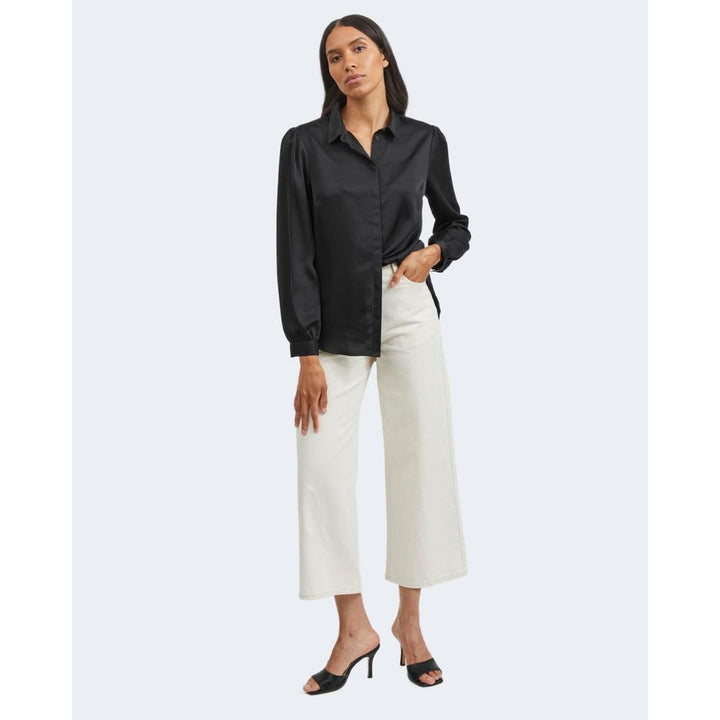 Vila Clothes Blouses - Women’s Black Polyester Blouse