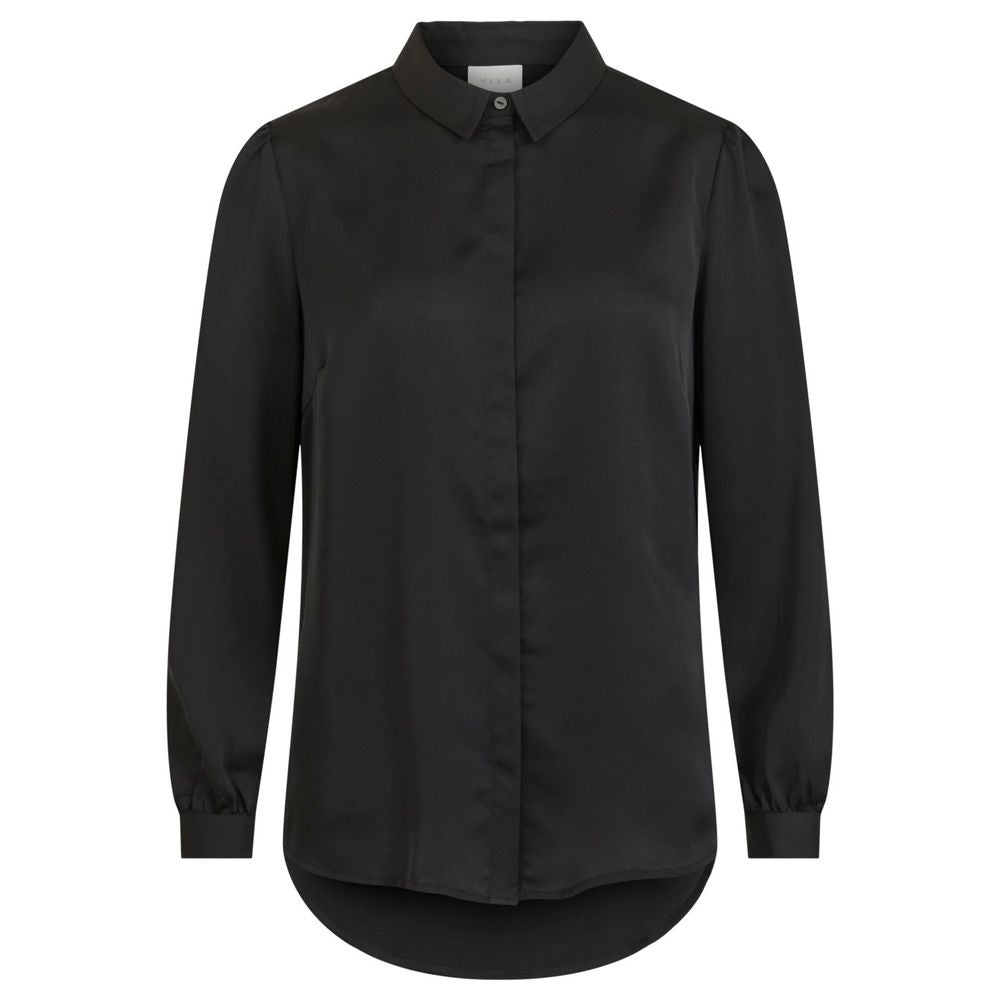 Vila Clothes Blouses - Women’s Black Polyester Blouse
