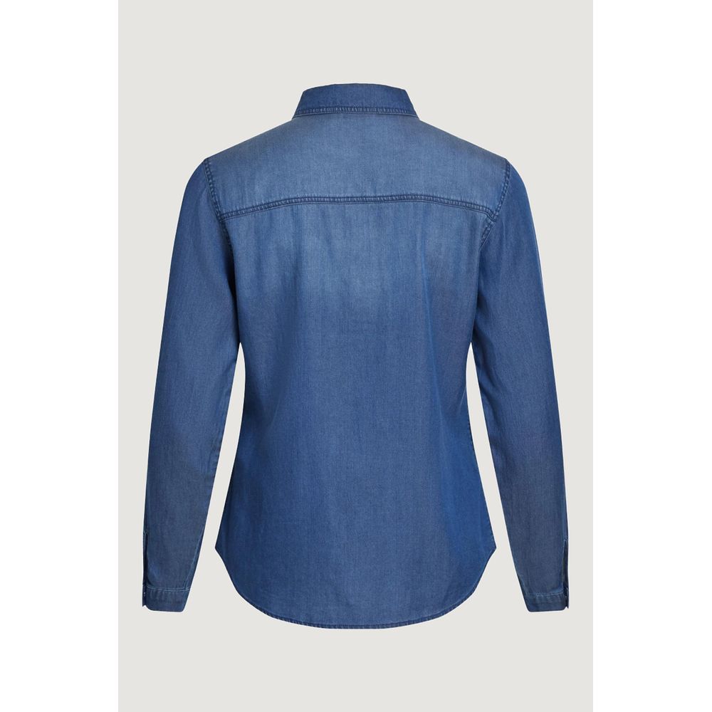 Vila Clothes Shirts - Women’s Blue Cotton Blouse