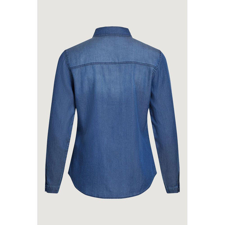 Vila Clothes Shirts - Women’s Blue Cotton Blouse