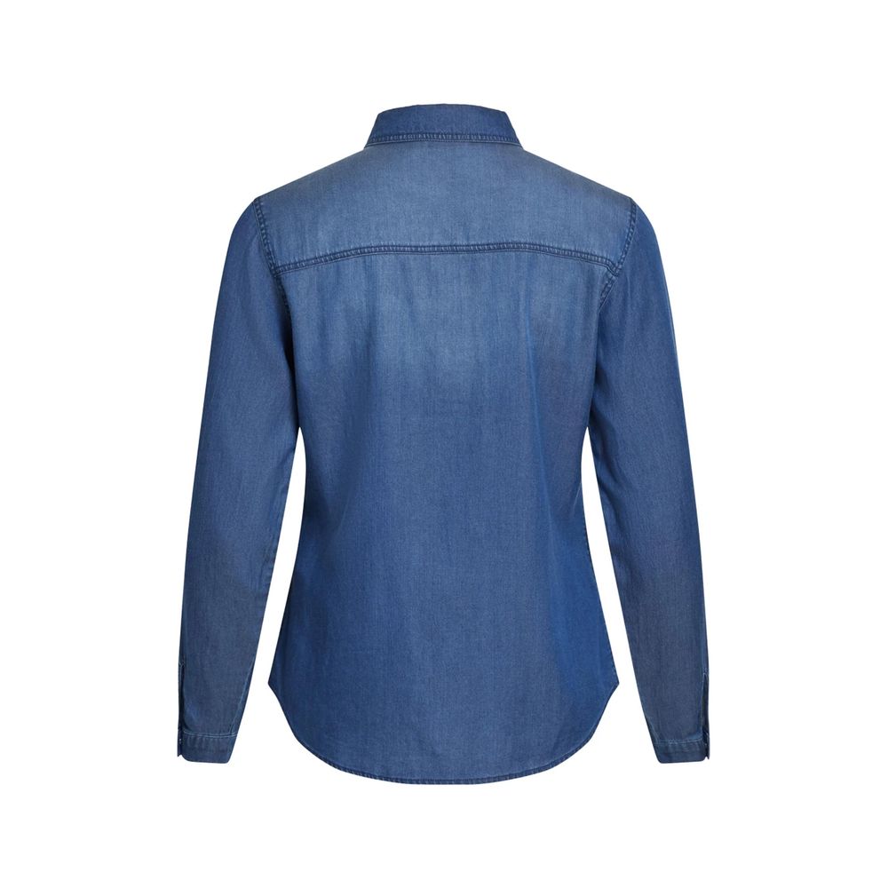 Vila Clothes Shirts - Women’s Blue Cotton Blouse
