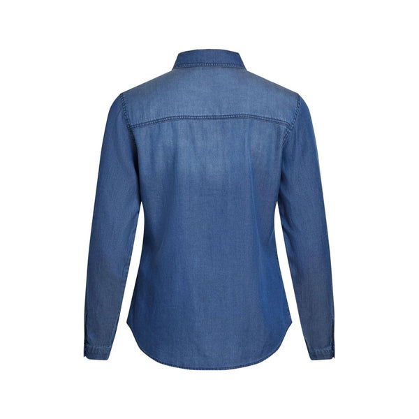 Vila Clothes Shirts - Women’s Blue Cotton Blouse