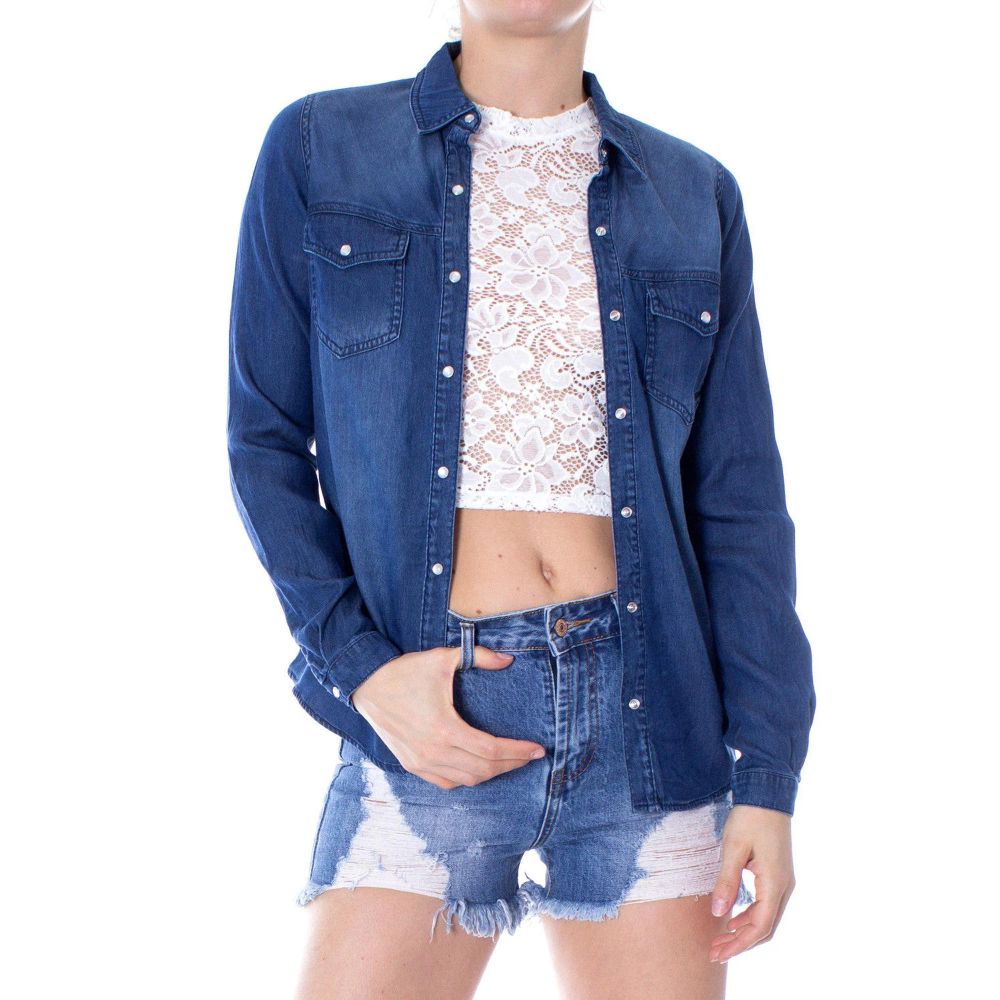 Vila Clothes Shirts - Blue Denim Shirt