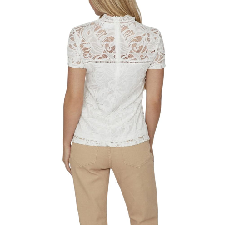 Vila Clothes - Cream Polyamide T-Shirt