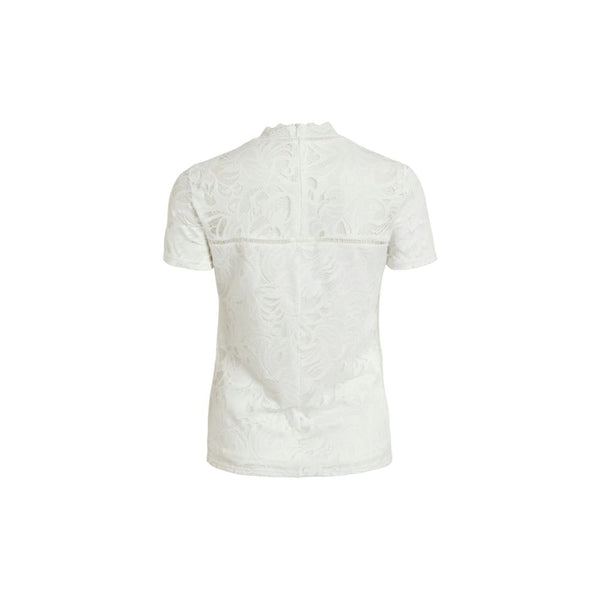 Vila Clothes - Cream Polyamide T-Shirt