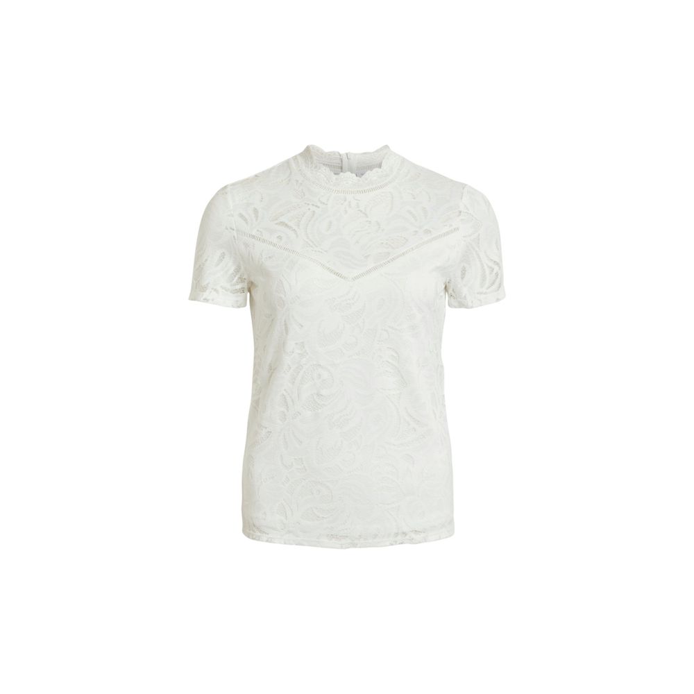 Vila Clothes - Cream Polyamide T-Shirt