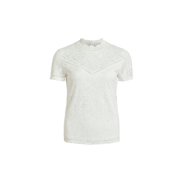 Vila Clothes - Cream Polyamide T-Shirt
