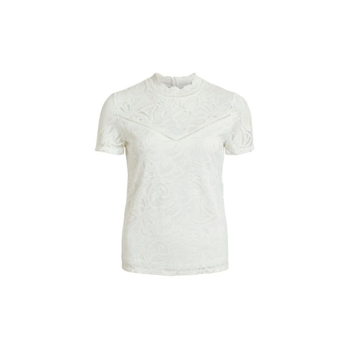 Vila Clothes - Cream Polyamide T-Shirt