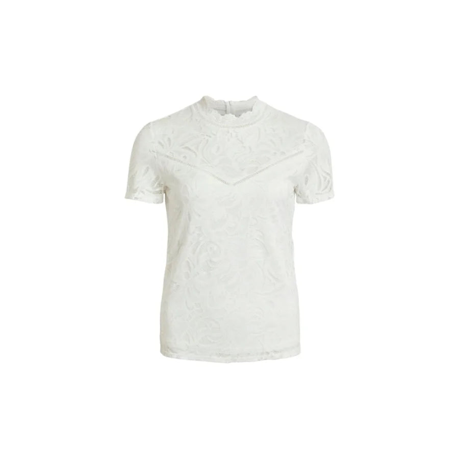 Vila Clothes Cream Polyamide T-Shirt
