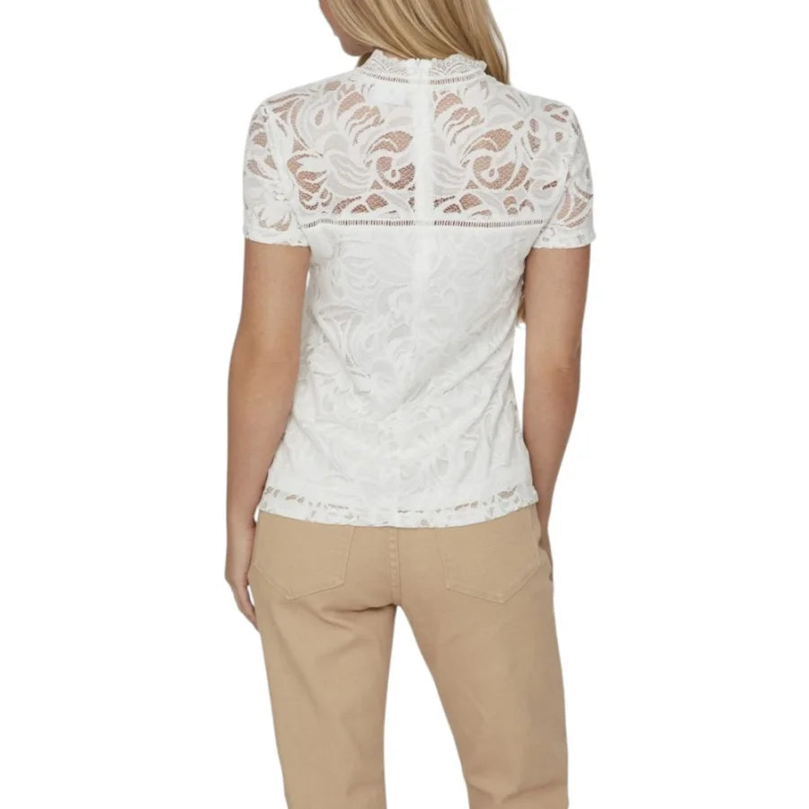 Vila Clothes Cream Polyamide T-Shirt