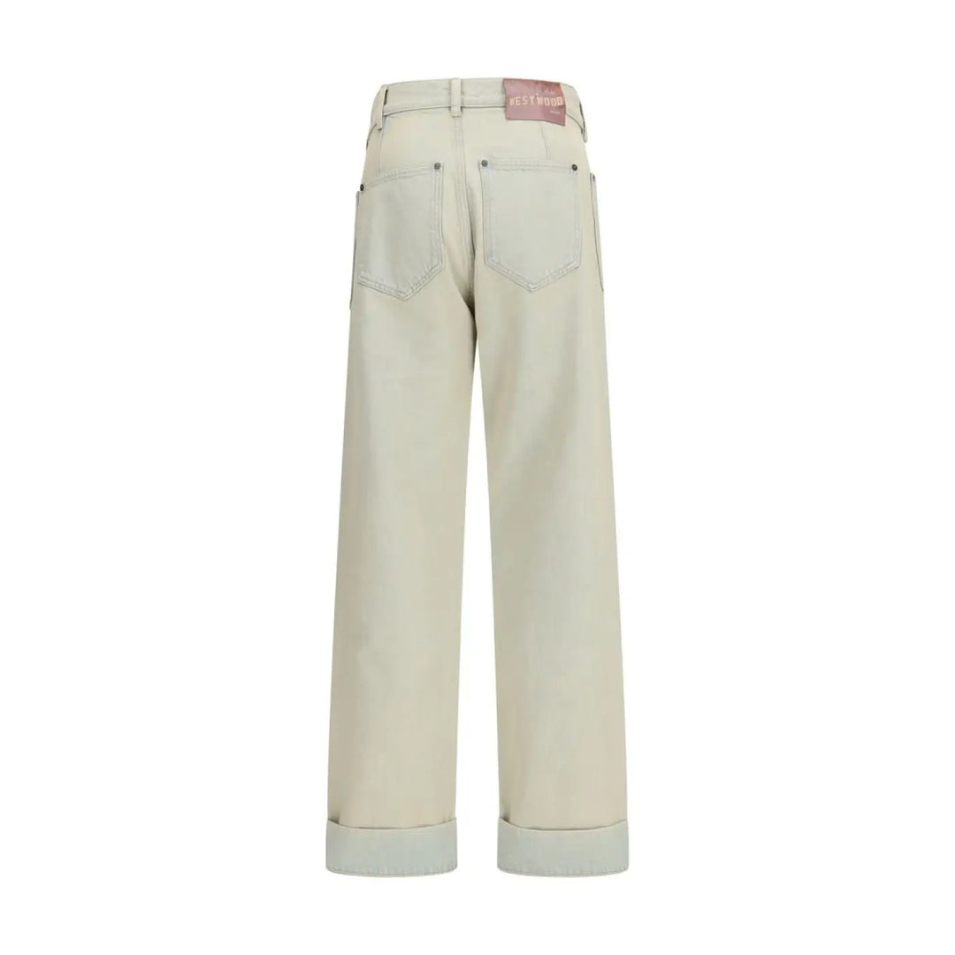 Vivienne Westwood Beige Cotton Relaxed Fit Jeans
