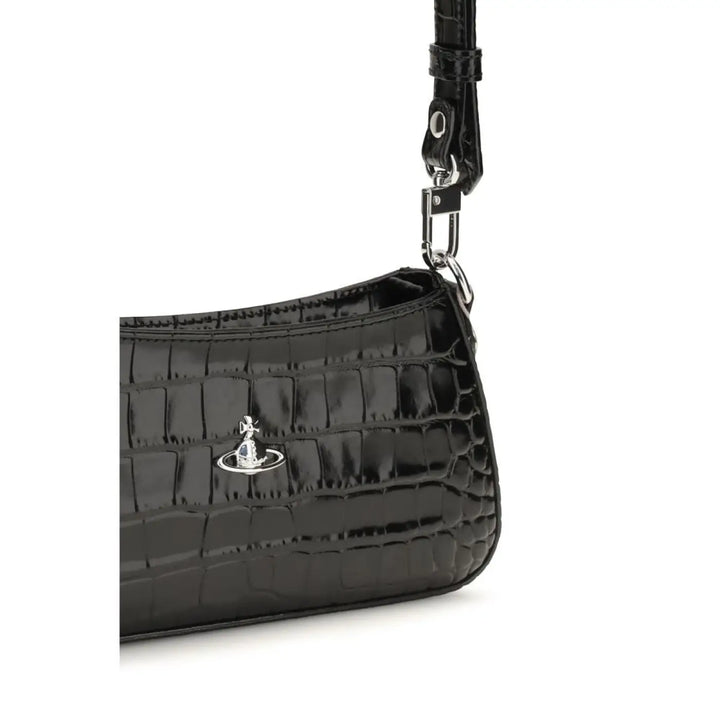 Vivienne Westwood Black Calf Leather Bos Taurus Shoulder Bag
